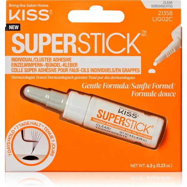 KISS KISS Superstick Glue лепило за изкуствени мигли Clear 6.5 гр.