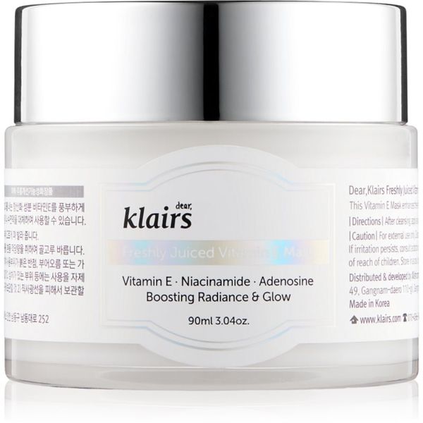Klairs Klairs Freshly Juiced Vitamin E Mask хидратираща маска за лице с витамин Е 90 мл.
