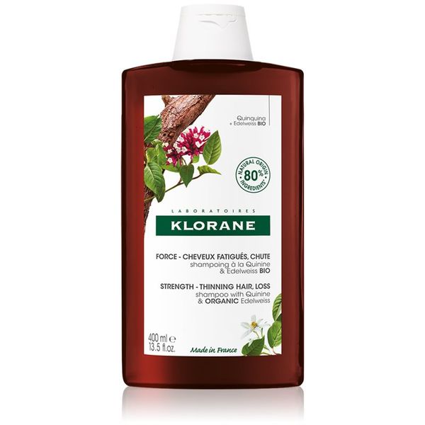 Klorane Klorane Quinine & Edelweiss Bio подсилващ шампоан против косопад 400 мл.