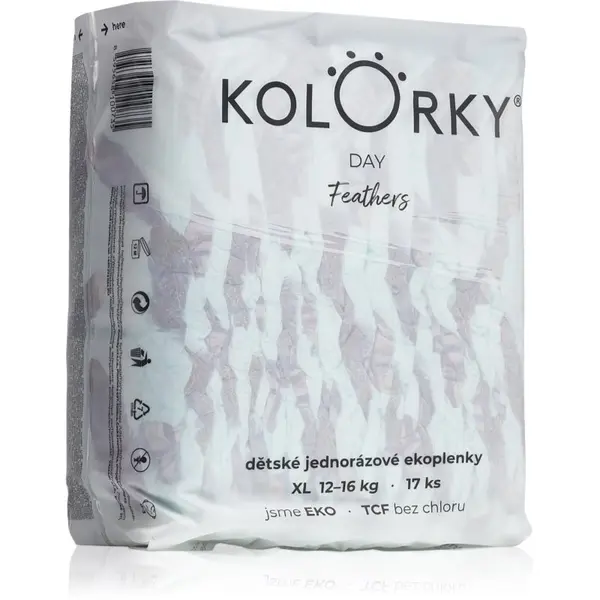 Kolorky Kolorky Day Feathers еднократни ЕКО пелени размер XL 12-16 Kg 17 бр.