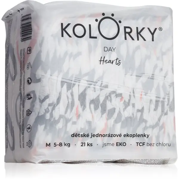 Kolorky Kolorky Day Hearts еднократни ЕКО пелени размер М 5-8 Kg 21 бр.