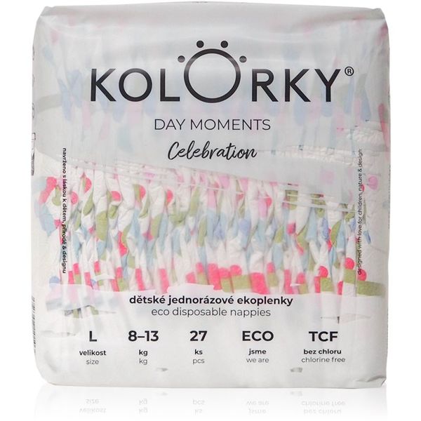 Kolorky Kolorky DAY Moments Celebration еднократни ЕКО пелени Size L 8-13 kg 27 бр.