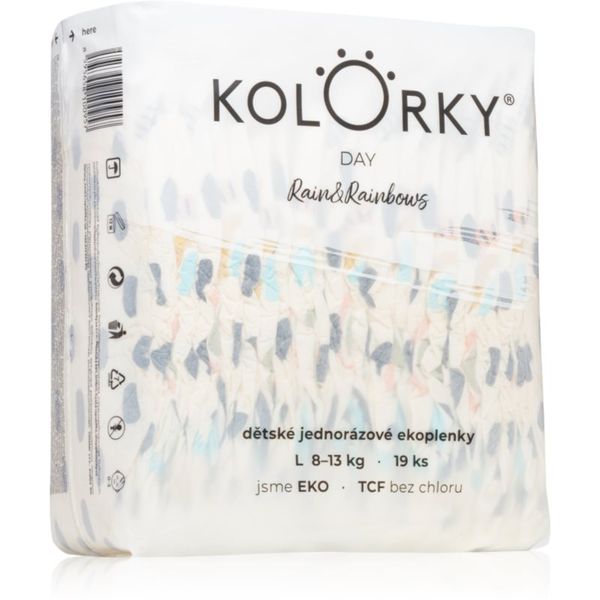 Kolorky Kolorky Day Rain&Rainbow еднократни ЕКО пелени размер L 8-13 Kg 19 бр.