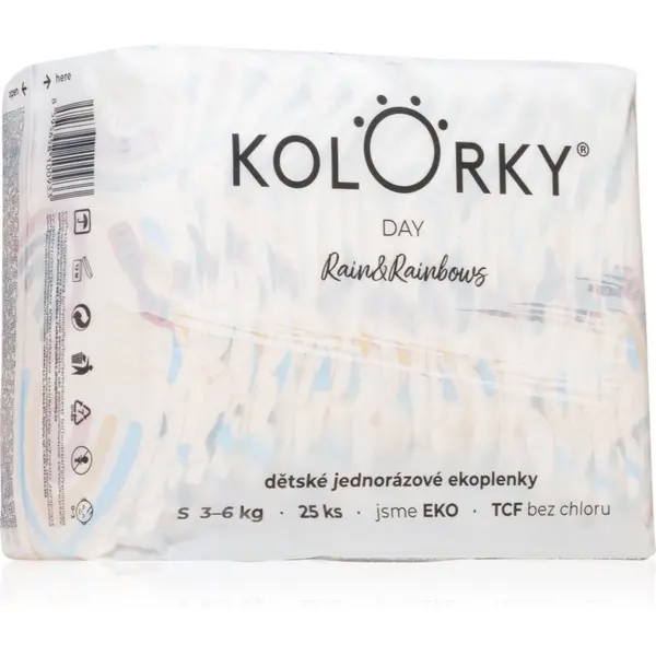 Kolorky Kolorky Day Rain&Rainbow еднократни ЕКО пелени размер S 3-6 Kg 25 бр.