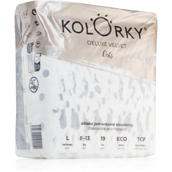 Kolorky Kolorky Deluxe Velvet Dots еднократни ЕКО пелени размер L 8-13 kg 19 бр.