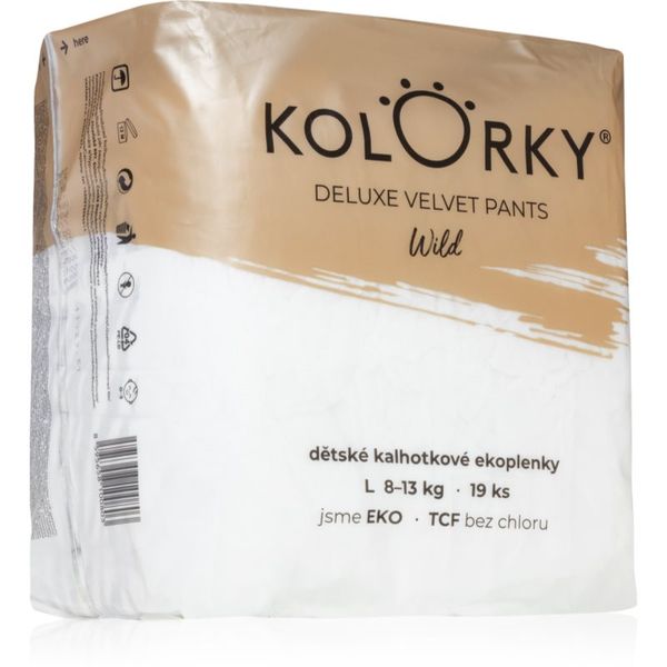 Kolorky Kolorky Deluxe Velvet Pants Wild еднократни пелени гащички размер L 8-13 Kg 19 бр.