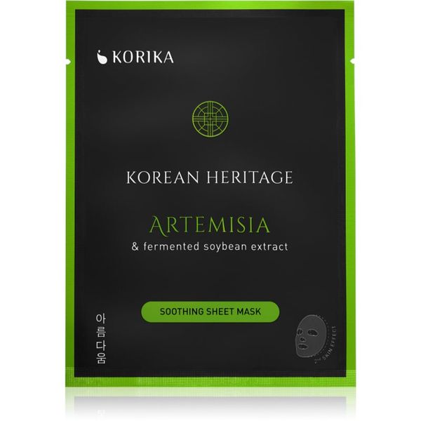 KORIKA KORIKA Korean Heritage Artemisia & Fermented Soybean Extract Soothing Sheet Mask успокояваща платнена маска Artemisia & fermented soybean extract shee