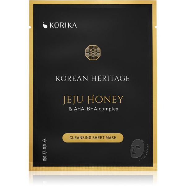 KORIKA KORIKA Korean Heritage Jeju Honey & AHA-BHA Complex Cleansing Sheet Mask платнена маска с почистващ ефект Jeju honey & AHA - BHA complex sheet mask