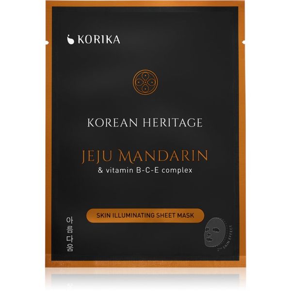 KORIKA KORIKA Korean Heritage Jeju Mandaring & Vitamin B-C-E Complex Skin Illuminating Sheet Mask озаряваща платнена маска Jeju mandarin & vitaminc B-C-E com