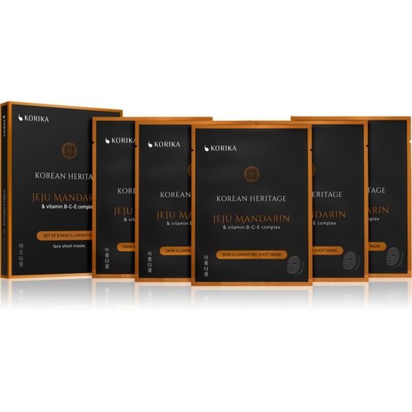 KORIKA KORIKA Korean Heritage Set of 5 Skin Illuminating Face Sheet Masks комплект маски за лице на намалена цена (за озаряване на лицето)