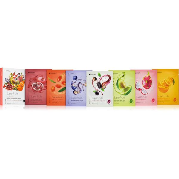 KORIKA KORIKA SuperFruits Everyday Set of 7 Face Sheet Masks комплект маски за лице