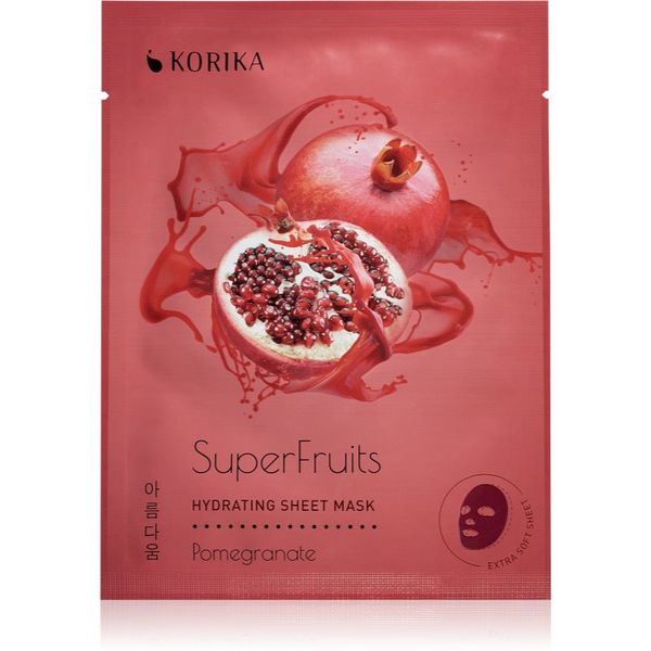 KORIKA KORIKA SuperFruits Pomegranate - Hydrating Sheet Mask хидратираща платнена маска Pomegranate 25 гр.