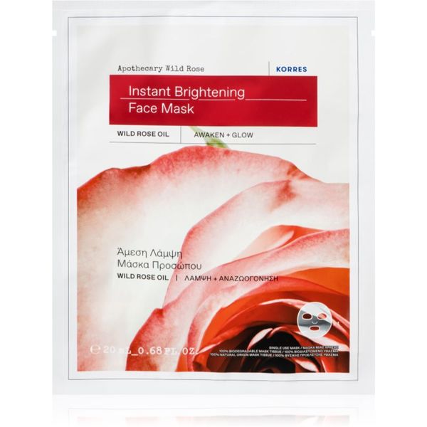 Korres Korres Wild Rose озаряваща платнена маска 20 мл.