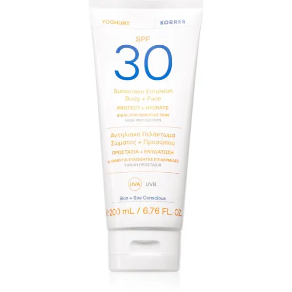 Korres Korres Yoghurt Sunscreen лосион за слънце за лице и тяло SPF 30 200 мл.