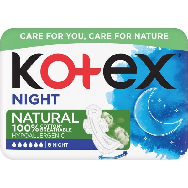 Kotex Kotex Natural Night санитарни кърпи 6 бр.