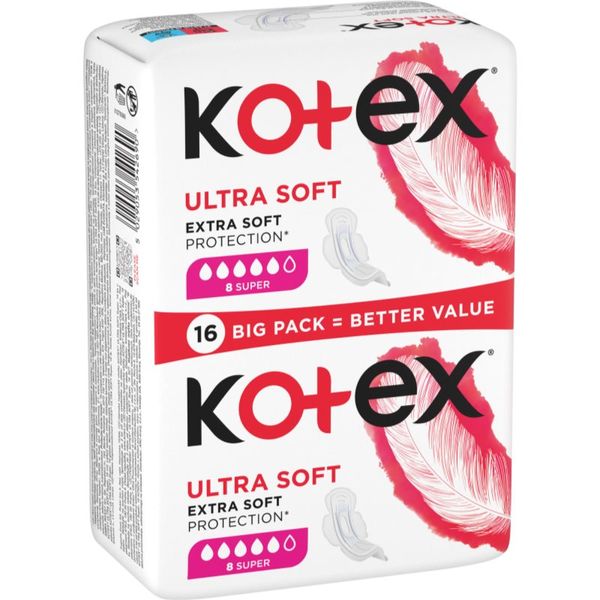 Kotex Kotex Ultra Soft Super санитарни кърпи 16 бр.