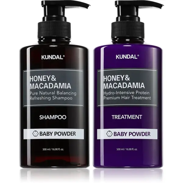 KUNDAL KUNDAL Honey & Macadamia Baby Powder комплект за суха и увредена коса