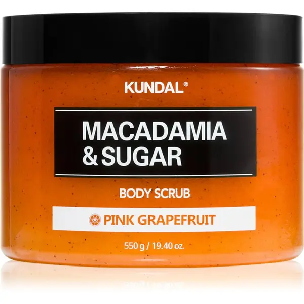 KUNDAL KUNDAL Macadamia & Sugar Body Scrub Pink Grapefruit нежен пилинг за тяло с успокояващ ефект 550 гр.