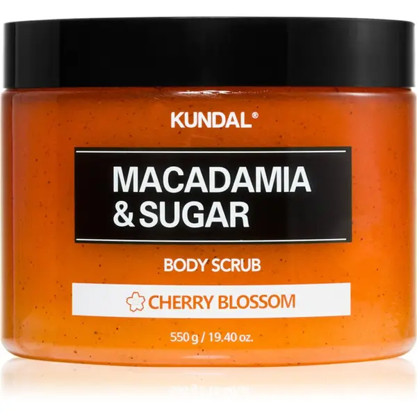 KUNDAL KUNDAL Macadamia & Sugar Cherry Blossom захарен пилинг с масло от шеа 550 гр.