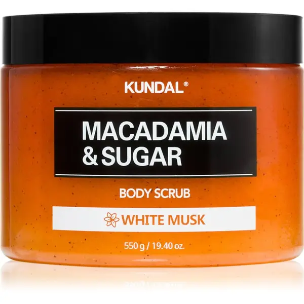 KUNDAL KUNDAL Macadamia & Sugar White Musk захарен пилинг с масло от шеа 550 гр.