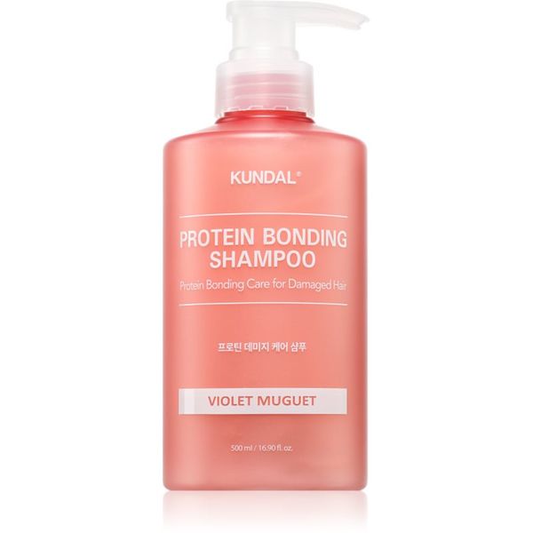 KUNDAL KUNDAL Protein Bonding Care Shampoo подхранващ шампоан за суха и увредена коса с аромат Violet Muguet 500 мл.