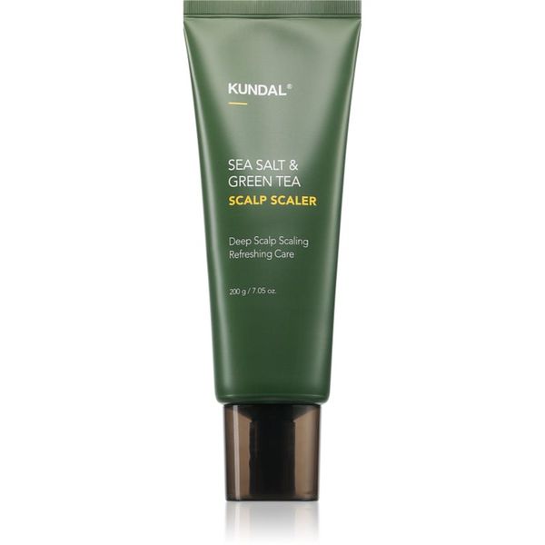 KUNDAL KUNDAL Sea Salt & Green Tea Scalp Scaler дълбоко почистващ пилинг стимулиращ растежа на косата 200 гр.