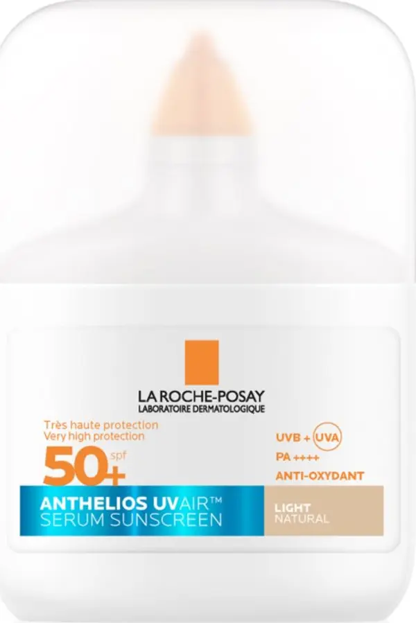 La Roche-Posay La Roche-Posay Anthelios UV Air Serum Sunscreen защитен серум за всички типове кожа на лицето SPF 50+ Light Natural 50 мл.