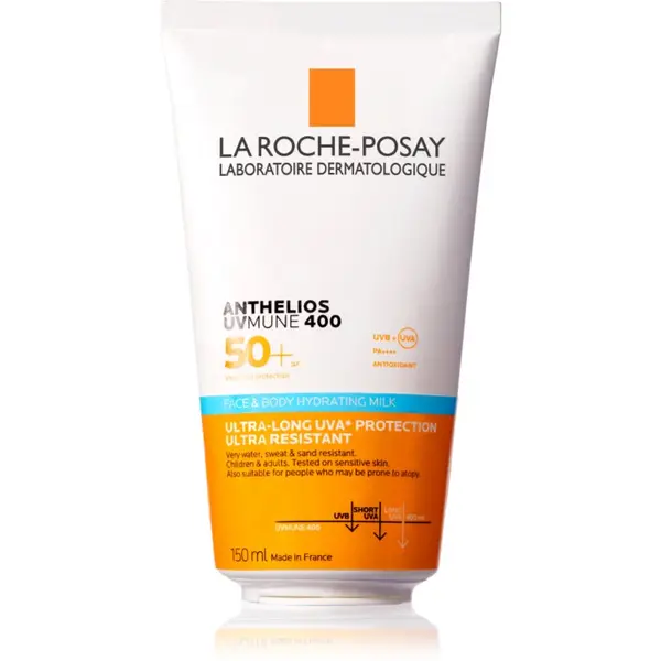 La Roche-Posay La Roche-Posay Anthelios UVMUNE 400 Face & Body защитен хидратиращ лосион за лице и тяло SPF 50+ 150 мл.