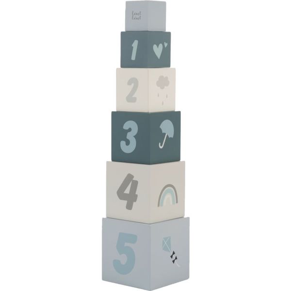 Label Label Label Label Stacking Blocks Numbers кубчета от дърво Blue 1 бр.