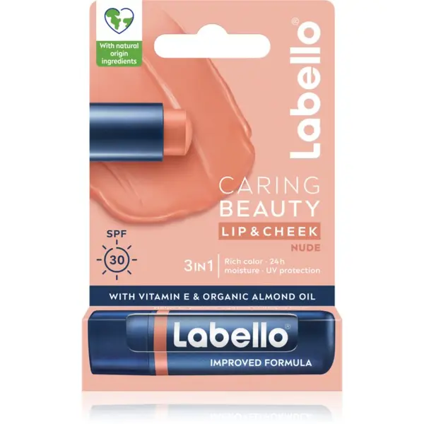 Labello Labello Caring Beauty тониращ балсам за устни цвят Nude 4,8 мл.