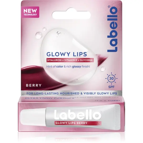Labello Labello Glowy Lips Berry тониращ балсам за устни с хиалуронова киселина SPF 30 10 мл.