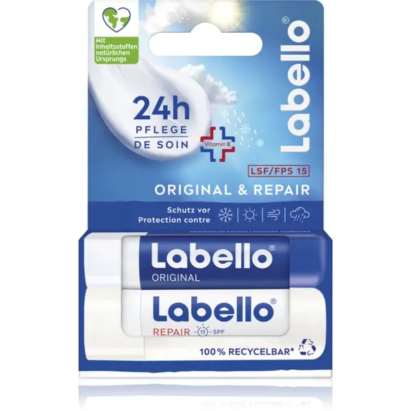 Labello Labello Original & Repair възстановяващ хидратиращ балсам за устни 2x4.8 гр.