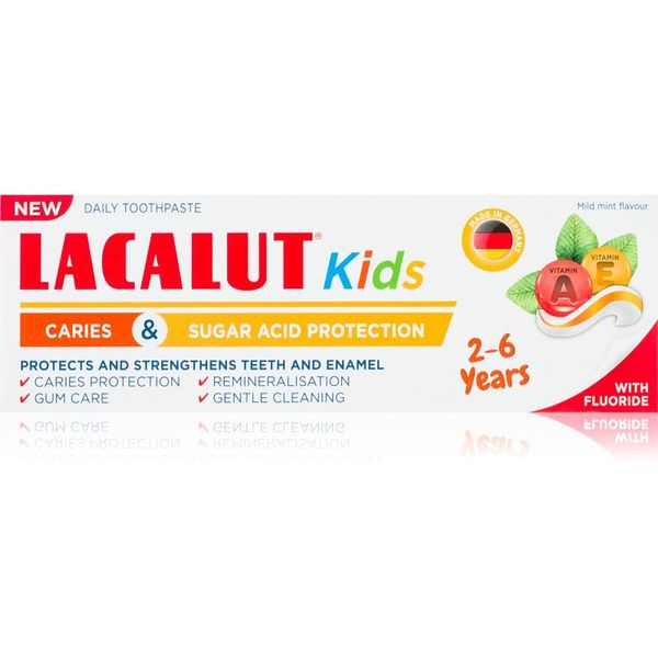 Lacalut Lacalut Kids Caries and Sugar Acid Protection детска паста за зъби 2-6y 55 мл.