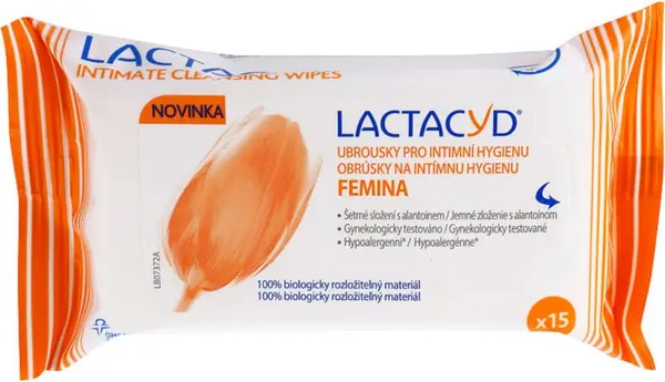 Lactacyd Lactacyd Femina кърпички за интимна хигиена 15 бр.