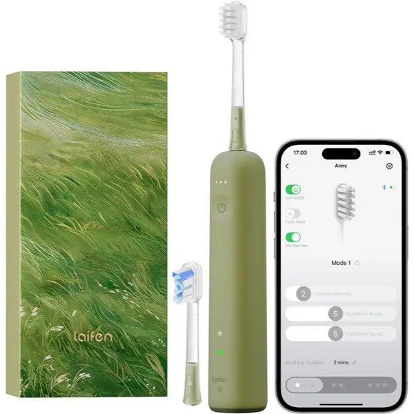 Laifen Laifen Wave Special електрическа четка за зъби + 2 резервни глави Green 1 бр.