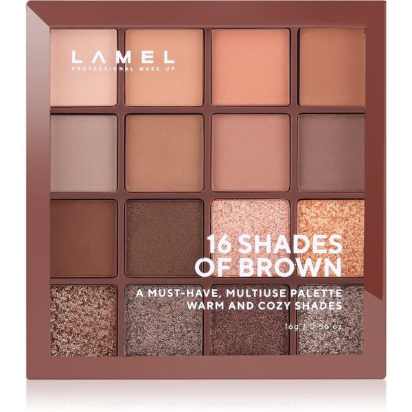 LAMEL LAMEL 16 Shades Of Brown палитра сенки за очи 16 гр.