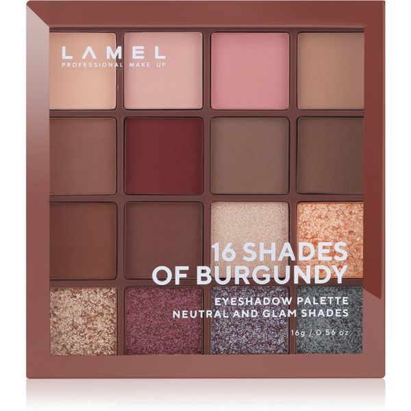 LAMEL LAMEL 16 Shades of Burgundy палитра сенки за очи 16 гр.