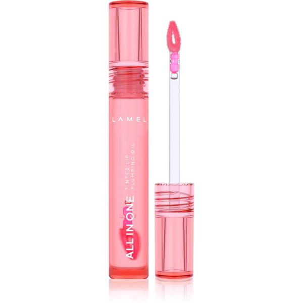 LAMEL LAMEL All in One Lip Tinted Plumping Oil тониращо олио за устни за увеличаване на обема № 401 Peachy 3 мл.