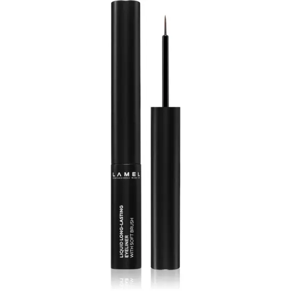 LAMEL LAMEL Liquid Eyeliner Soft Brush дълготрайна очна линия цвят 401 Black 4 мл.