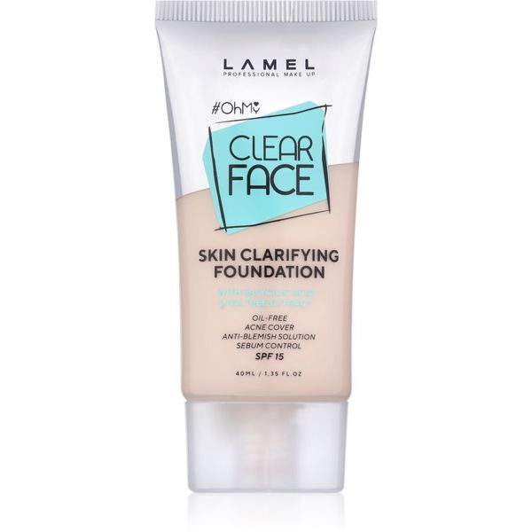 LAMEL LAMEL OhMy Clear Face високо покривен фон дьо тен за проблемна и мазна кожа цвят 402 40 мл.