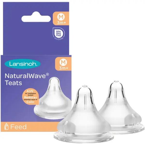 Lansinoh Lansinoh NaturalWave биберон за шише Medium 2 бр.