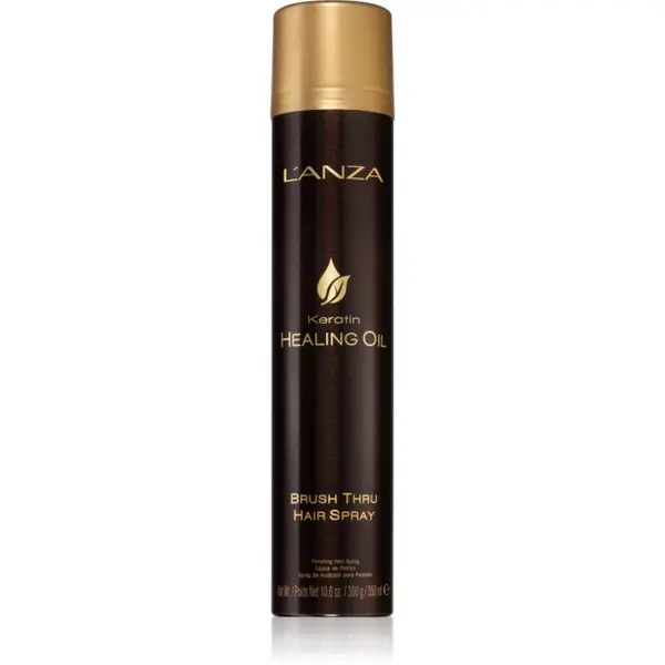 L'anza L'anza Keratin Healing Oil Brush Thru Spray защитен спрей за естествена фиксация и блясък на косата 350 мл.