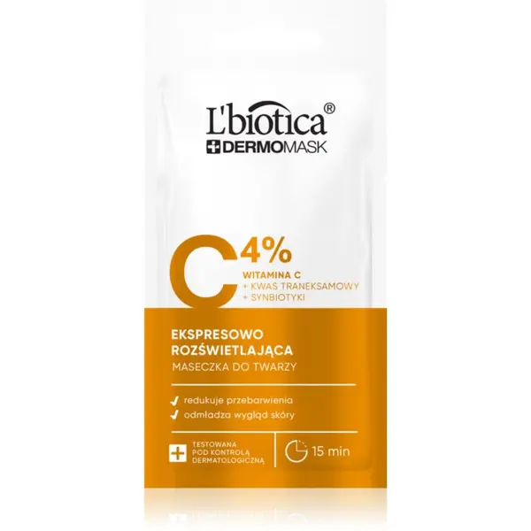 L’biotica L’biotica DermoMask C 4% озаряваща маска за лице 8 мл.
