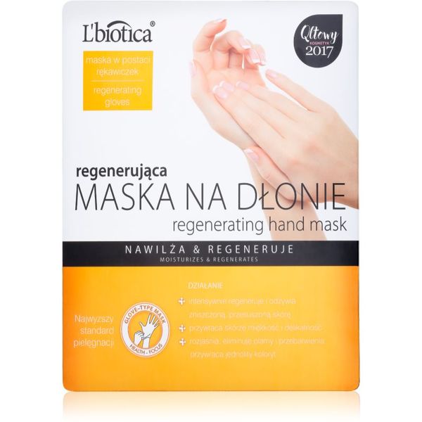 L’biotica L’biotica Masks регенерираща маска за ръце под формата на ръкавици 26 гр.
