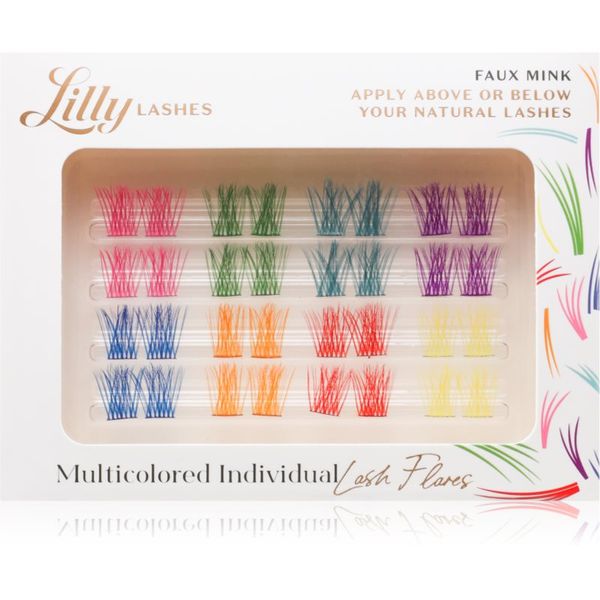 Lilly Lashes Lilly Lashes Multicolored Individual изкуствени мигли в сноп с възел 32 бр.