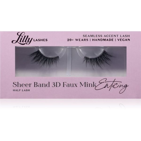 Lilly Lashes Lilly Lashes Sheer Band 3D Faux Mink Half Lash изкуствени мигли тип Enticing 1 чифт