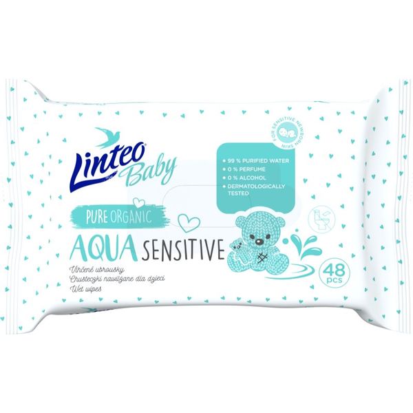 Linteo Linteo Baby Aqua Sensitive нежни мокри кърпички за бебета 48 бр.