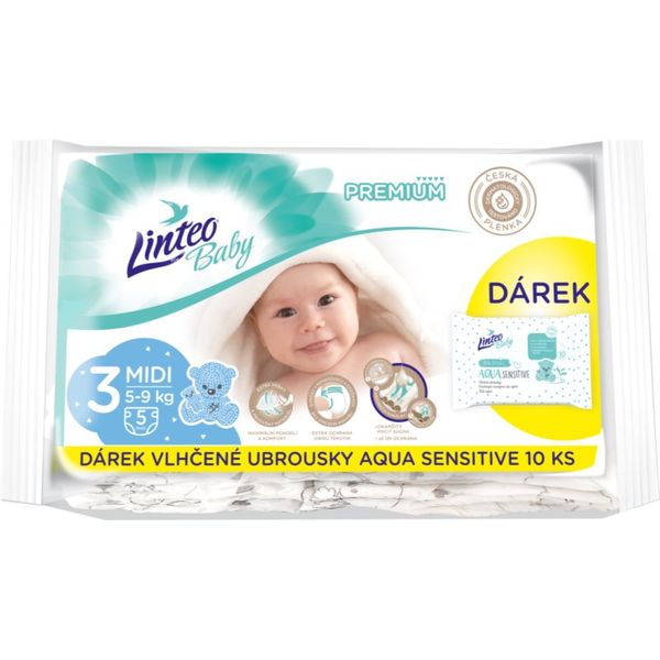 Linteo Linteo Baby Premium Midi еднократни пелени 5-9kg 5 бр.