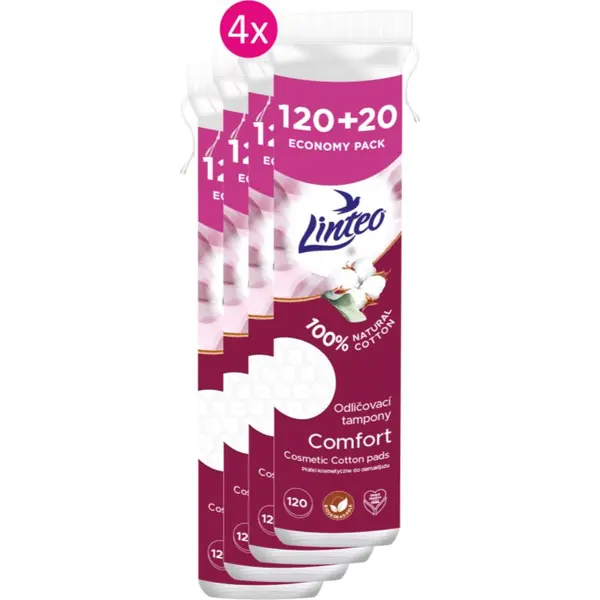 Linteo Linteo Natural Cotton Pads памучни подложки 120 + 20ks x 4
