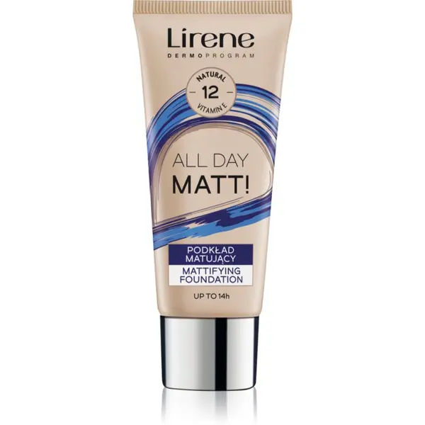 Lirene Lirene ALL DAY MATT! матиращ флуид фон дьо тен за дълготраен ефект цвят 12 Natural 30 мл.